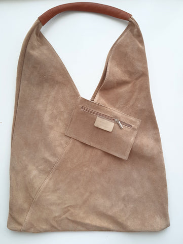 Suede Slouch Bag