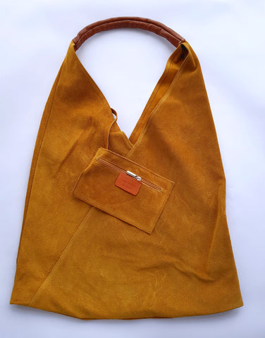 Suede Slouch Bag