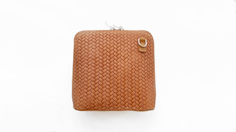 Weaved Knit Leather Cross Shoulder Handbag