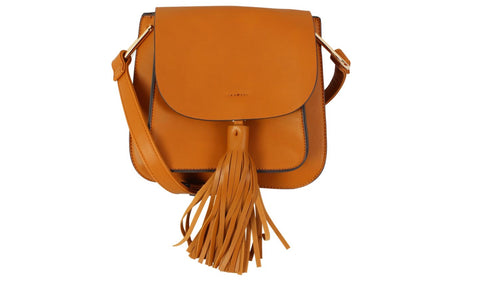 Flap Over Top Messenger Handbag with Tassel