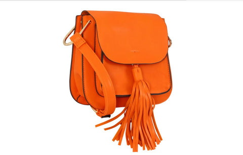 Flap Over Top Messenger Handbag with Tassel