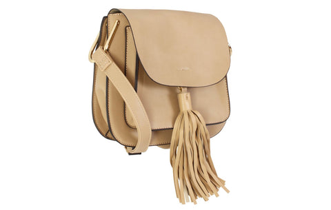 Flap Over Top Messenger Handbag with Tassel