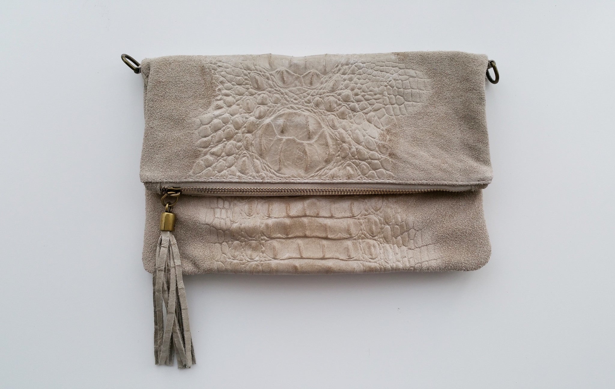 Dove grey suede clutch bag hotsell