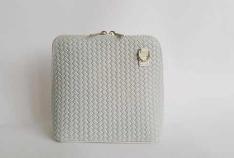 Weaved Knit Leather Cross Shoulder Handbag