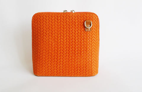 Weaved Knit Leather Cross Shoulder Handbag