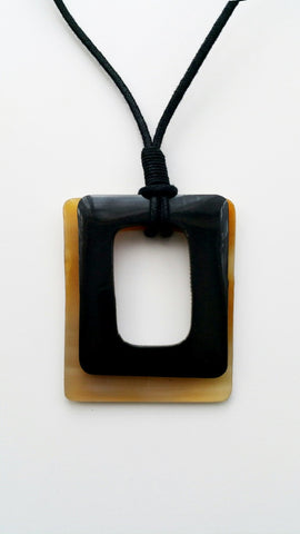 Double Square Horn Necklace